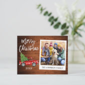 Carte Postale Brosse Script Camion bois instantanée photo Noël (Debout devant)