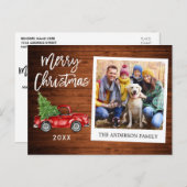 Carte Postale Brosse Script Camion bois instantanée photo Noël (Devant / Derrière)