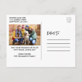 Carte Postale Brosse Script Camion Noël PHOTO RETOUR Vert (Dos)