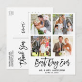 Carte Postale Brosse Script Meilleur jour jamais Photo de mariag (Devant / Derrière)