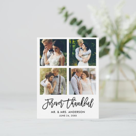 Carte Postale Brosse Script Merci pour toujours Mariage 4 Photo (Debout devant)