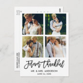 Carte Postale Brosse Script Merci pour toujours Mariage 4 Photo (Devant / Derrière)