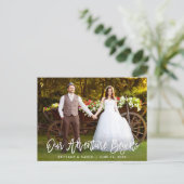 Carte Postale Brosse Script Notre aventure commence Mariage Merc (Debout devant)