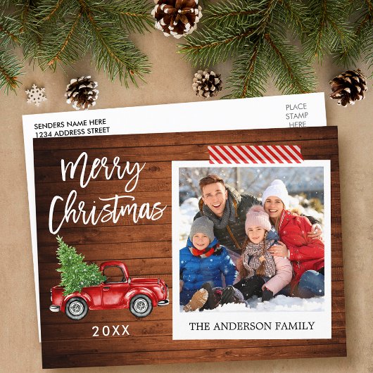 Carte Postale Brosse Script photo instantanée Camion de bande de