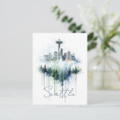 Carte Postale Brouillard de la Cité d'Émeraude : Seattle (Debout devant)