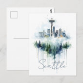 Carte Postale Brouillard de la Cité d'Émeraude : Seattle (Devant / Derrière)