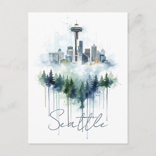 Carte Postale Brouillard de la Cité d'Émeraude : Seattle (Devant)