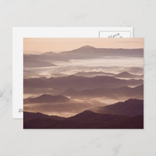 Carte Postale Brouillard matinal dans le sud des Appalaches (Devant / Derrière)