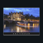 Carte postale Brouwersgracht<br><div class="desc">Vue de nuit Amsterdam Brouwersgracht.</div>