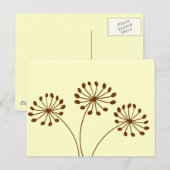 Carte Postale Brown Abstrait Dandelion Floral (Devant / Derrière)