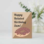 Carte Postale Brown arrosage de chocolat Doughnut | Anniversaire (Debout devant)