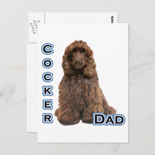 Carte Postale Brown Cocker Spaniel Papa 4 (Devant / Derrière)