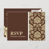 Carte postale Brown Damask RSVP (Devant / Derrière)
