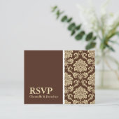Carte postale Brown Damask RSVP (Debout devant)