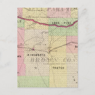 Carte Postale Brown et comté de Keya Paha, Nebraska