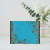 Carte Postale Brown Et Turquoise (Debout devant)