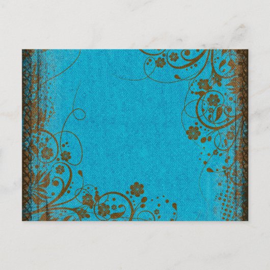 Carte Postale Brown Et Turquoise (Devant)