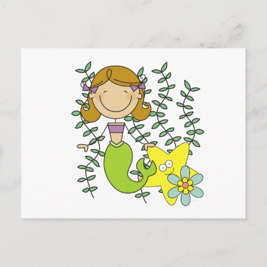 Carte Postale Brown Haired Mermaid (Devant)