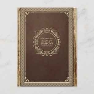 Carte Postale Brown livre vintage d'ombres en bois vieilli