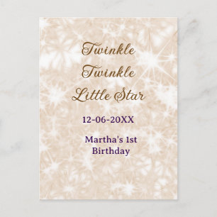 Carte Postale Brown pailleté twinkle twinkle little star anniver