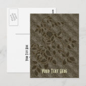 Carte postale Brown Rosebud Floral personnalisable (Devant / Derrière)
