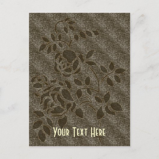Carte postale Brown Rosebud Floral personnalisable (Devant)