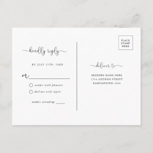 Carte postale Brown RSVP Rustique simple Kraft