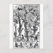 Carte Postale Brownies ramassant des pommes dans un verger (Devant)