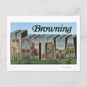 Carte Postale Browning, Montana - Scènes de grandes lettres