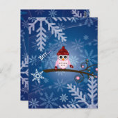 Carte Postale Brr... Chouette rose, (Devant / Derrière)