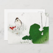 Carte Postale Bruant d'arbre eurasien, Watanabe Seitei (Devant / Derrière)