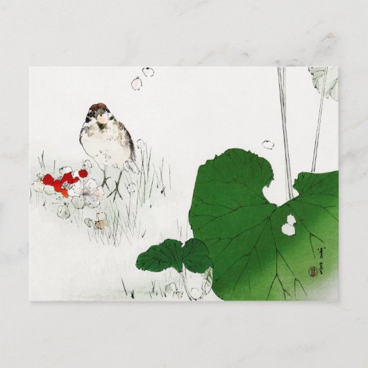 Carte Postale Bruant d'arbre eurasien, Watanabe Seitei (Devant)