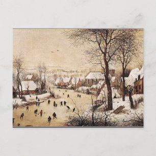 Carte Postale Bruegel l'Ancien - Paysage hivernal avec patineurs