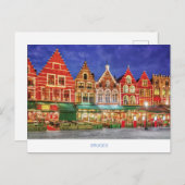 Carte postale Bruges avec Grote Markt (Devant / Derrière)