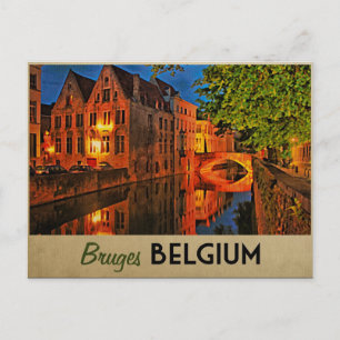 Carte Postale Bruges Belgique La Nuit