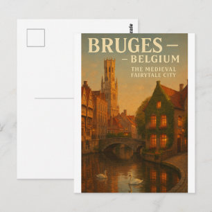 Carte Postale Bruges, Belgique – La ville de conte de fée médiév