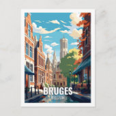 Carte Postale Bruges Belgique Lieux de Voyage Célèbres (Devant)