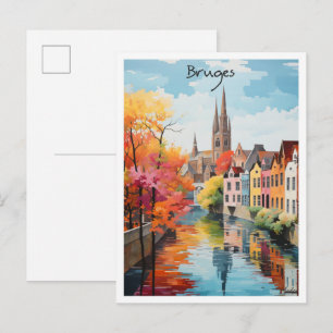 Carte Postale Bruges Belgique Voyage Esthétique