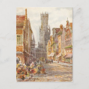 Carte Postale Bruges, la tour Carrillion