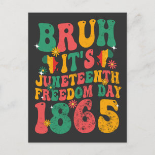 Carte Postale Bruh C'est le Jour de la Liberté 1865 Super Retro