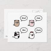 Carte Postale Bruits animaux (Devant / Derrière)