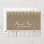 Carte Postale Brulap rustique et Merci à rayures en bois (Devant / Derrière)