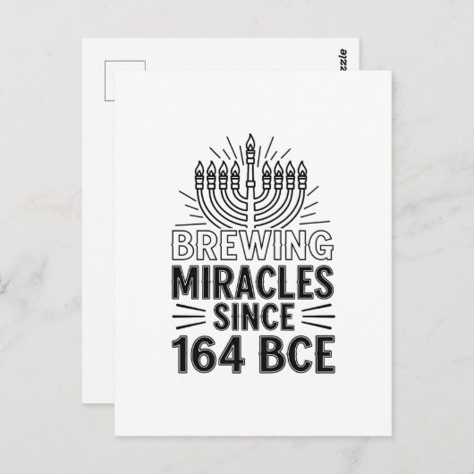 Carte Postale Brûler des miracles depuis 164 BCE Hanoukka juif (Devant / Derrière)