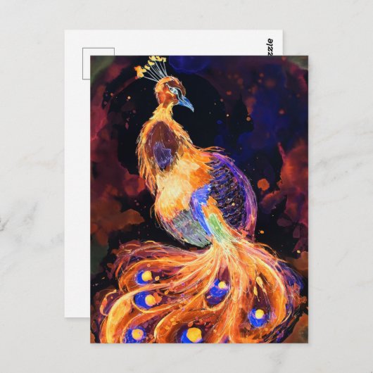 Carte Postale Brûler Phoenix Peacock (Devant / Derrière)