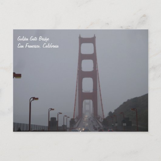 Carte postale brumeuse de golden gate bridge (Devant)