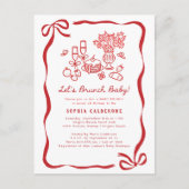 Carte Postale Brunch Baby shower à main levée Whimsical (Devant)