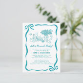 Carte Postale Brunch Baby shower à main levée Whimsical (Debout devant)