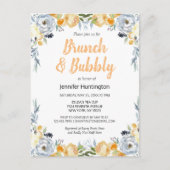 Carte Postale Brunch & Bubbly Réception de Mariage Floral Boho (Devant)