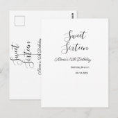 Carte Postale Brunch d'anniversaire pour les seize ans 16ème ann (Devant / Derrière)