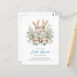 Carte Postale Brunch de Pâques Floral Personnalisé À Invitat